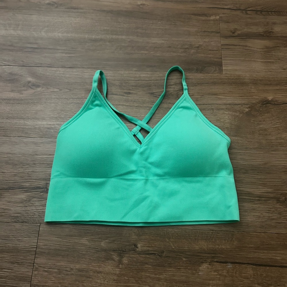 DSG Ribbed Sports Bralette in Teal Green